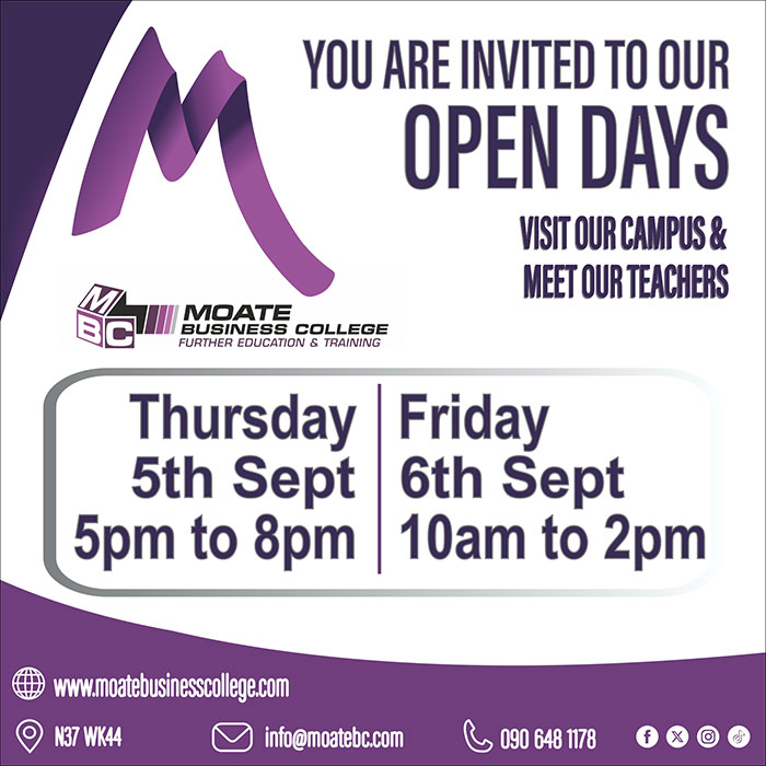 Moate College upcoming open day